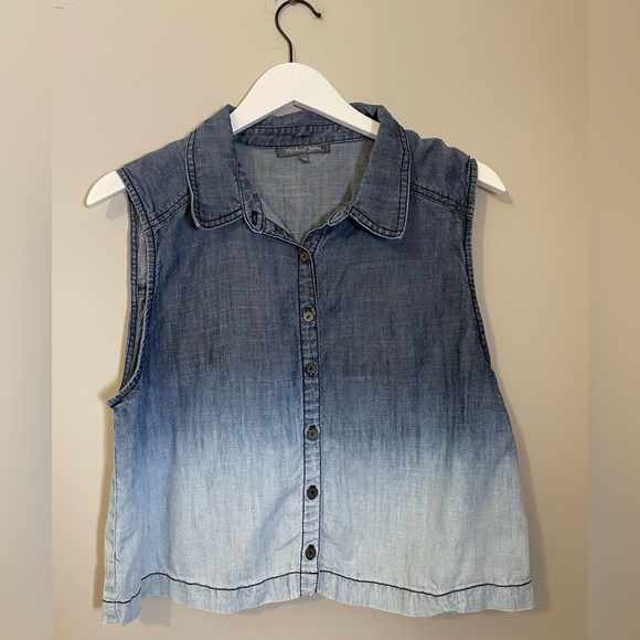 Michael Stars‎ ombré denim sleeveless button up - Picture 1 of 3
